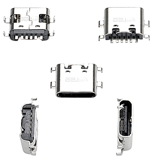 TYPE-C 6P female seat L=6.8 sinking plate 0.8