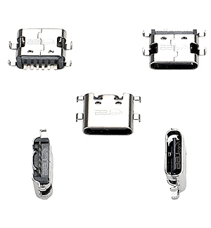 TYPE-C 6P female seat L=6.8 sinking plate 1.6