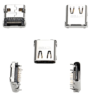 TYPE-C 24P female seat is inserted before and after the sticker L=9.87 CH=1.76 There is a bullet on the board and exposed 1.25