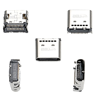 TYPE-C 24P female seat L=7.9 double row SMT (with column)