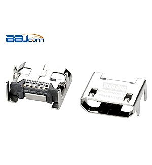 MICRO-5P 4-pin plug into bright tin flat mouth without positioning column