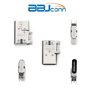 Type-C 14PIN female socket side plug L=14.0 pad height 2.6 with back cover